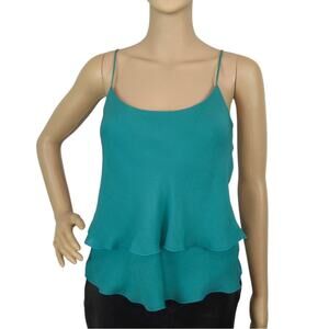 EMPORIO ARMANI Teal Silk Tiered Layered Cami Camisole Women’s Size XS